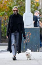 OLIVIA PALERMO in Ripped Denim Out with Mr. Butler in New York 11/10/2020