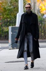 OLIVIA PALERMO in Ripped Denim Out with Mr. Butler in New York 11/10/2020
