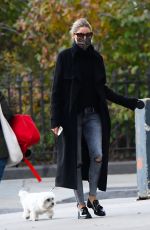 OLIVIA PALERMO in Ripped Denim Out with Mr. Butler in New York 11/10/2020