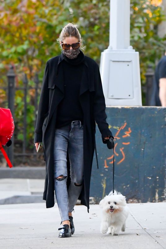 OLIVIA PALERMO in Ripped Denim Out with Mr. Butler in New York 11/10/2020