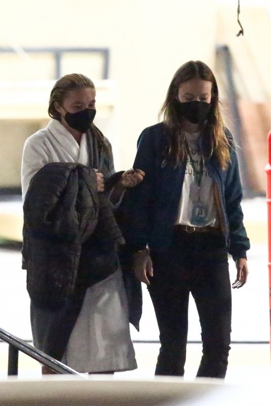 OLIVIA WILDE and FLORENCE PUGH on the Set of Don