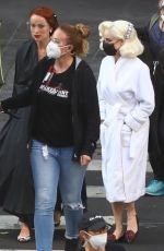 OLIVIA WILDE, DITA VON TEESE and Harry Styles on the Set of Don