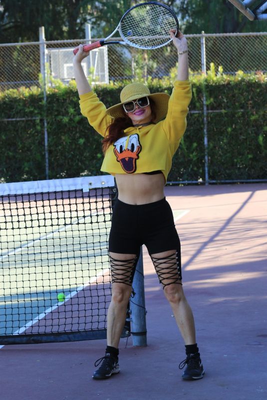 PHOEBE PRICE at a Tennis Court in Los Anegeles 11/12/2020