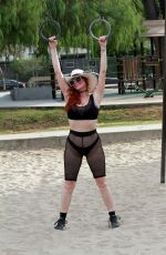 PHOEBE PRICE Workout at a Park in Los Angeles 10/31/2020