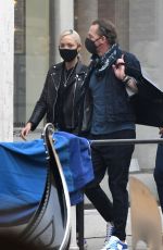 POM KLEMENTIEFF and Simon Pegg Out with Friends in Venice 10/31/2020