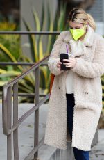 Pregnant EMMA ROBERTS Out for Morning Coffee in Los Angeles 11/23/2020