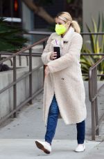 Pregnant EMMA ROBERTS Out for Morning Coffee in Los Angeles 11/23/2020