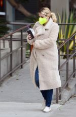 Pregnant EMMA ROBERTS Out for Morning Coffee in Los Angeles 11/23/2020