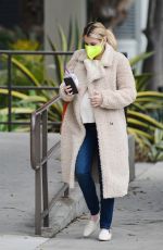 Pregnant EMMA ROBERTS Out for Morning Coffee in Los Angeles 11/23/2020