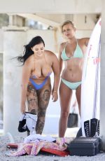 RENEE GRACIE and ELLIE JEAN COFFEY in Bikinis at a Beach on Gold Coast 11/23/2020