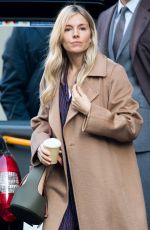 SIENNA MILLER on the Set of 