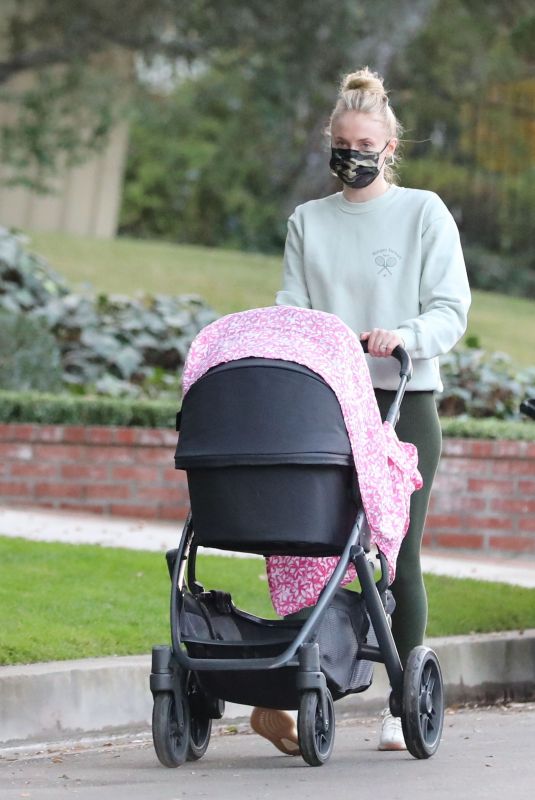 SOPHIE TURNER Out with Daughter Willa in Los Angeles 11/24/2020