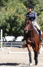 TEDDI JO MELLENCAMP at Horseback Riding at an Equestrian in Los Angeles 10/31/2020