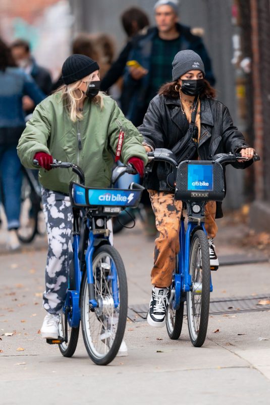 VANESSA HUDGENS and GG Magree on Citibikes Out in new York 11/15/2020