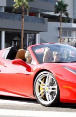 VANESSA HUDGENS and GG MAGREE Out Driving in Her Red Ferrari in West Hollywood 11/19/2020