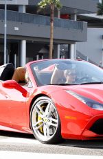 VANESSA HUDGENS and GG MAGREE Out Driving in Her Red Ferrari in West Hollywood 11/19/2020