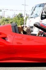 VANESSA HUDGENS and GG MAGREE Out Driving in Her Red Ferrari in West Hollywood 11/19/2020