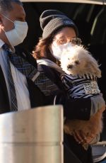 VANESSA HUDGENS with Her Dog at JFK Airport in New York 11/16/2020