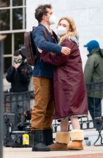 WHITNEY PEAK and EMILY ALYN LIND on the Set of Gossip Girl in New York 11/23/2020