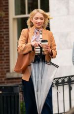 WHITNEY PEAK and EMILY ALYN LIND on the Set of Gossip Girl in New York 11/23/2020