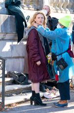 WHITNEY PEAK and EMILY ALYN LIND on the Set of Gossip Girl in New York 11/23/2020