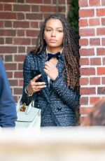 WHITNEY PEAK and EMILY ALYN LIND on the Set of Gossip Girl in New York 11/23/2020