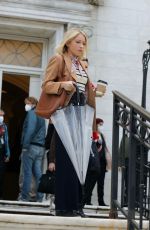WHITNEY PEAK and EMILY ALYN LIND on the Set of Gossip Girl in New York 11/23/2020