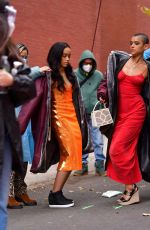 WHITNEY PEAK and JORDAN ALEXANDER at Gossip Girl Set in New York 11/17/2020