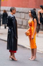WHITNEY PEAK and JORDAN ALEXANDER at Gossip Girl Set in New York 11/17/2020