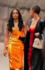 WHITNEY PEAK and JORDAN ALEXANDER at Gossip Girl Set in New York 11/17/2020