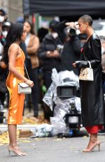 WHITNEY PEAK and JORDAN ALEXANDER on the Set of Gossip Girl in New York 11/17/2020