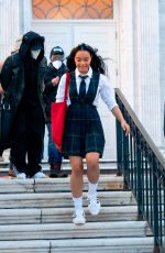 WHITNEY PEAK on the Set of Gossip Girl in New York 11/23/2020