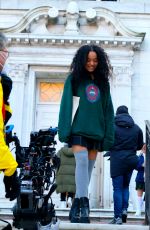 WHITNEY PEAK on the Set of Gossip Girl in New York 11/24/2020