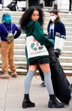 WHITNEY PEAK on the Set of Gossip Girl in New York 11/24/2020