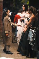 ZION MORENO, JORDAN ALEXANDER, ELI BROWN and SAVANNAH LEE SMITH on the Set of Gossip Girl in New York 11/09/2020