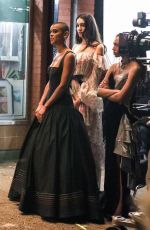 ZION MORENO, JORDAN ALEXANDER, ELI BROWN and SAVANNAH LEE SMITH on the Set of Gossip Girl in New York 11/09/2020