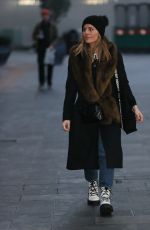 ZOE HARDMAN in a Warm Coat Arrives at Global Studio in London 11/28/2020
