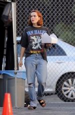 ZOEY DEUTCH on the Set of Justin Bieber