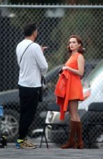 ZOEY DEUTCH on the Set of Justin Bieber