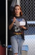ZOEY DEUTCH on the Set of Justin Bieber