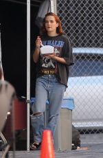 ZOEY DEUTCH on the Set of Justin Bieber