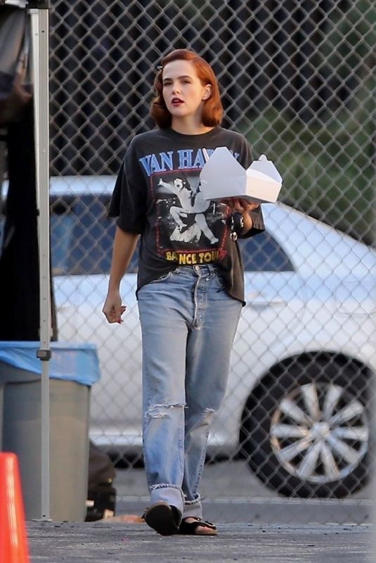 ZOEY DEUTCH on the Set of Justin Bieber