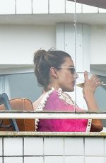 ALESSANDRA AMBROSIO on Balcony of Her Hotel in Florianopolis 12/25/2020