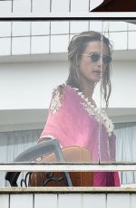 ALESSANDRA AMBROSIO on Balcony of Her Hotel in Florianopolis 12/25/2020