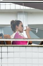 ALESSANDRA AMBROSIO on Balcony of Her Hotel in Florianopolis 12/25/2020