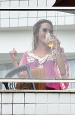 ALESSANDRA AMBROSIO on Balcony of Her Hotel in Florianopolis 12/25/2020