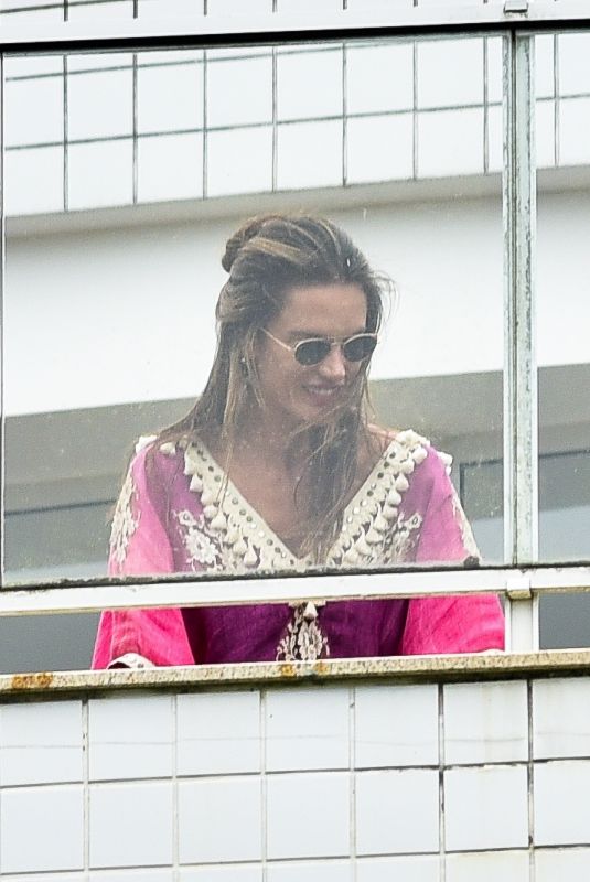 ALESSANDRA AMBROSIO on Balcony of Her Hotel in Florianopolis 12/25/2020