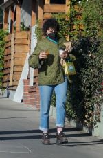 ALIA SHAWKAT Picks Up Her lLunch to-go in Los Feliz 12/14/2020