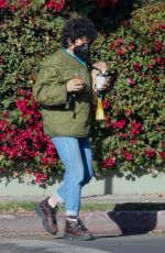 ALIA SHAWKAT Picks Up Her lLunch to-go in Los Feliz 12/14/2020