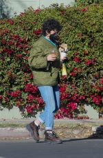 ALIA SHAWKAT Picks Up Her lLunch to-go in Los Feliz 12/14/2020